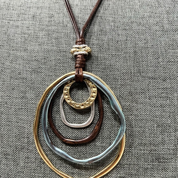 Fashion Jewelry BoHo Style Geometric Circles Plated in Gold, Silver, Blue & Brn. - Picture 4 of 11